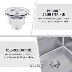 Commercial Stainless Steel Sink w Hot Cold Basin for Bar Kitchen 1 Compartment