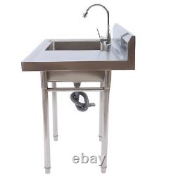 Commercial Utility 39 Stainless Steel Sink Basin for Laundry with Drainboard