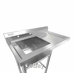 Commercial Utility 39 Stainless Steel Sink Silver for Outdoor/ Laundry Room New