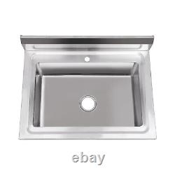 Commercial Utility Prep Sink 1 Compartment With Basins Backsplash Stainless Steel
