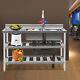 Commercial Utility Prep Sink 2compartment Stainless Steel Kitchenprep Work Table