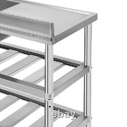 Commercial Utility Prep Sink 2Compartment Stainless Steel KitchenPrep Work Table