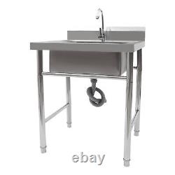 Commercial Utility Prep Sink Stainless Steel Kitchen Sink Bowl 1Compartment 11kg
