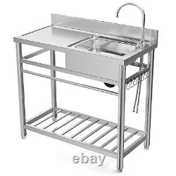 Commercial Utility Sink Stainless Steel Kitchen Prep & Utility Sink 39 Wide