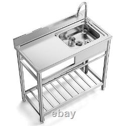 Commercial Utility Sink Stainless Steel Kitchen Prep & Utility Sink 39 Wide