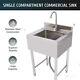 Commercial Utility Stainless Steel Sink Kitchen Sink 1 Compartment With Faucet