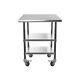 Commercialstainless Steel Rolling Work Table With Two Shelves