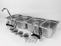Concession Sink 3 Large + 1 Small Hand Washing- 4 Compartment Stand Food Trailer