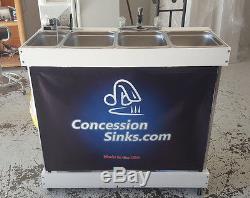 Concession Sink, Large Propane Portable 3 compartment sink