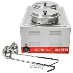 Countertop Food Soup Station Steam Table Warmer Commercial Kettle Full Size Pan