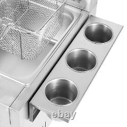 Countertop Gas Fryer, Commercial Deep Fryer 2 Basket Propane LPG Stainless Steel