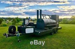Custom built BBQ pit Charcoal grill Smoker concession Trailer 35' tandem axle