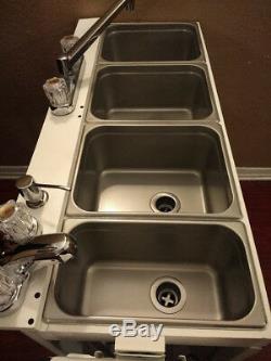 DIY Large Portable Concession Sink KIT, 3 Compartment +1 Hand Wash Propane
