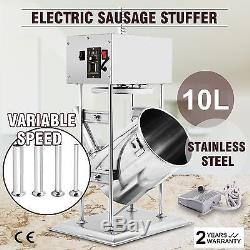Electric 10L 25LB Dual Speed Vertical Sausage Stuffer Stainless Steel approved