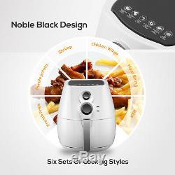 Electric 3.5L No Oil Air Fryer Temperature Control Timer with 6 Cooking Presets