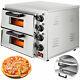 Electric 3000w Pizza Oven Double Deck Commercial Toaster Bake Broiler Newest