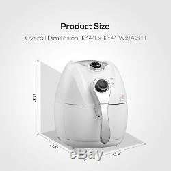 Electric Air Fryer Timer Temperature Control Multi function White 4.4QT 1300W