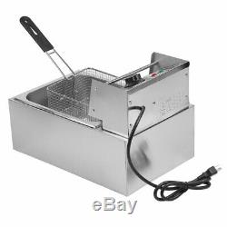 Electric Countertop Deep Fryer Tank Commercial Restaurant Steel with Nozzle BR