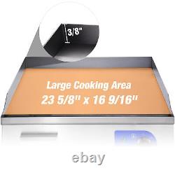 Electric Countertop Griddle Stainless Steel Construction Temperature Control