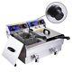 Electric Deep Fryer With Drain Timers Commercial Countertop Fry Basket Restaurant