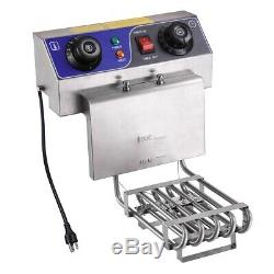 Electric Deep Fryer with Drain Timers Commercial Countertop Fry Basket Restaurant