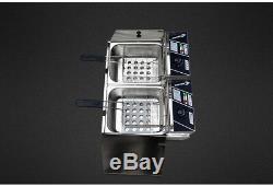 Electric Fryer Pan Dual Deep Commercial Cooking 12L 5000W Air Frying Basket