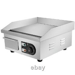 Electric Griddle Flat Top Grill 1500W 14 Hot Plate BBQ Countertop Commercial