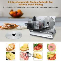 Electric Meat Slicer 7.5 2Blades Deli Bread Food Cheese Kitchen Cutter Machine