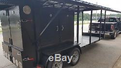 Enclosed BBQ Smoker Grill Trailer Roof Food Truck Concession Mobile Kitchen Fair