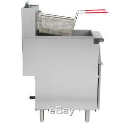 FF300 Commercial Natural Gas or Propane 40lb Stainless Steel Floor Deep Fryer