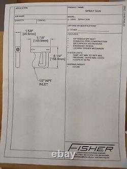 Fisher 32840 Spray Gun and 33413 Hose for Wall Mounted Reel MN 75396 75397