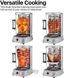 Flexzion Vertical Rotisserie Oven Grill Countertop Shawarma Machine Kebab Elec