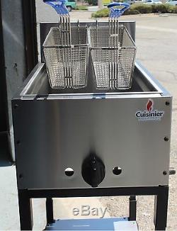 Food Cart, Double Fryer, Stainless Steel, Portable