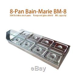 Food Warmer 8-Pan Buffet Steam Table Bain-Marie Restaurant Commercial 110V New