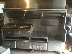 Food truck or kitchen hood, drawers and table set, electric griddle