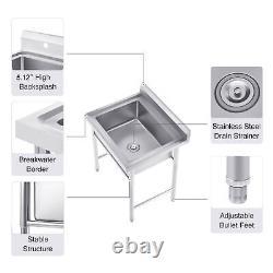 Free Standing Commercial Kitchen Sink Stainless Steel Catering Washing Bowl