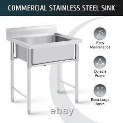 Free Standing Commercial Kitchen Sink Stainless Steel Catering Washing Bowl