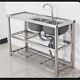 Free-standing Stainless Steel Basin Double Sink Commercial Kitchen Sink Set
