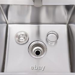 Free Standing Utility Sink Stainless Steel 1 Compartment Commercial Kitchen Sink