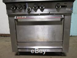 GARLAND COMMERCIAL H. D. NATURAL GAS 6 BURNERS STOVE withOVEN & S. S. SHELF