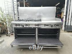 Garland Stove Natural Gas 6 Burners 24 Grill (2) Full Size Ovens
