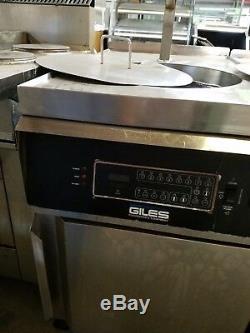 GILES GEF-720 70lbs. ROUND KETTLE FRYER with BASKET LIFT With FILTER SYSTEM 208/3