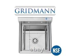 GRIDMANN 18 in. W Stainless Steel Kitchen Utility Sink