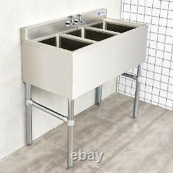 Giantex NSF Stainless Steel Utility Sink 3 Compartment Commercial Kitchen Sink