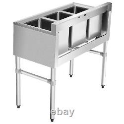 Giantex NSF Stainless Steel Utility Sink 3 Compartment Commercial Sink Sillver