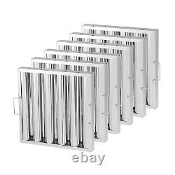 Ginkman Commercial 6PCS 430 Stainless Steel Hood Filters for Restaurant Kitchen