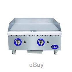 Globe GG24TG 24 Thermostatic Gas Griddle Flat Top Grill