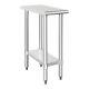 Hardura Stainless Steel Table 24x12 Inches With Undershelf And Galvanized Leg