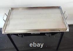 HEAVY 32 Wide Stainless Steel Flat Top Double Griddle Grill NEW
