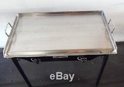 HEAVY 32 Wide Stainless Steel Flat Top Griddle Grill with Double Burner Stove NEW